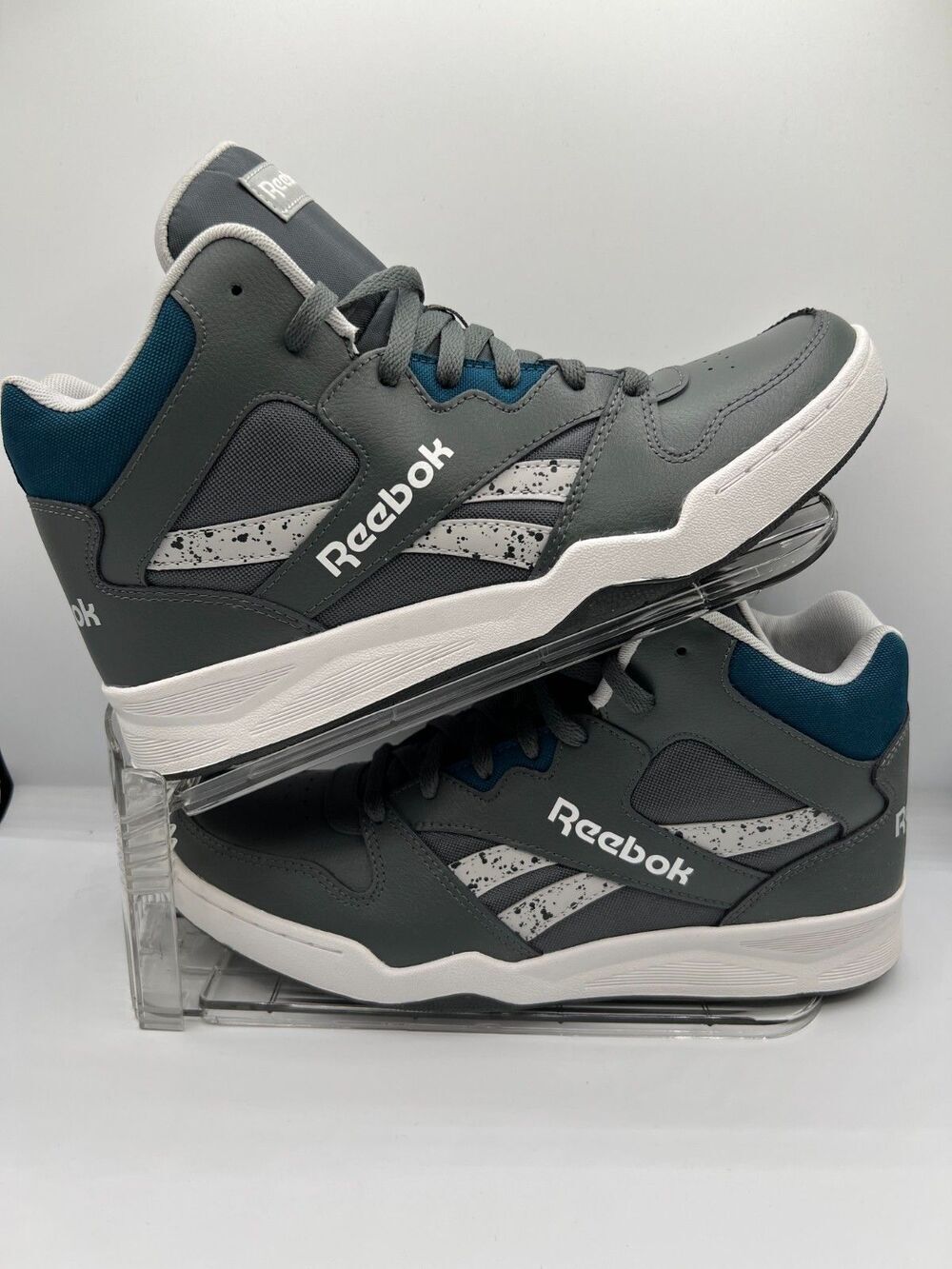 Reebok Royal BB4500 HI2 High Top Basketball Shoes Gray Blue unisex Sizes 9.5